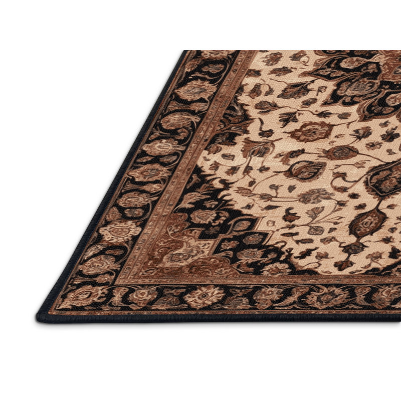 Tapis brun lavable à la machine, Rectangulaire 7 pi x 10 pi