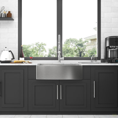 30 Inch Farmhouse Kitchen Sink - 30"X21"X10" Stainless Steel Apron Front Farmhouse Sink 10 Inch Deep 16 Gauge Single Bowl Kitchen Sink Basin