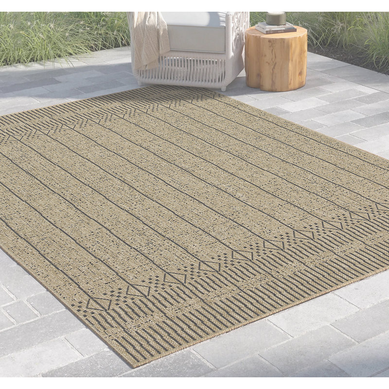 Earth Black Indoor/Outdoor Area Rug, Rectangle 7'10" x 10'3"