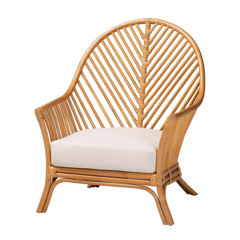 Chaise d'appoint bohémienne en rotin naturel