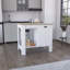 Îlot de cuisine Atenea, armoire simple porte, tablette blanc / Macadamia