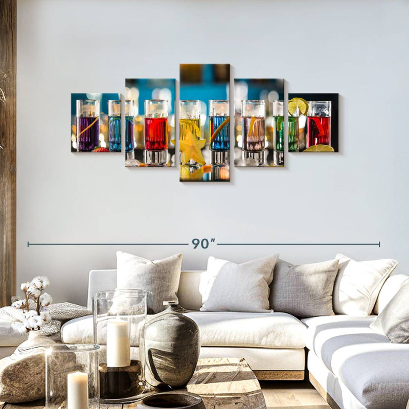 Cocktail Shots, 30" H x 68" W