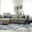 Tapis bleu à motif géométrique-950704002