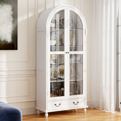 Curio Cabinet With Tempered Glass Door by Astoria Grand