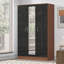 Eva High Gloss Mirrored 3 Door Wardrobe - H: 180cm x D: 47cm x W: 113cm-27474065