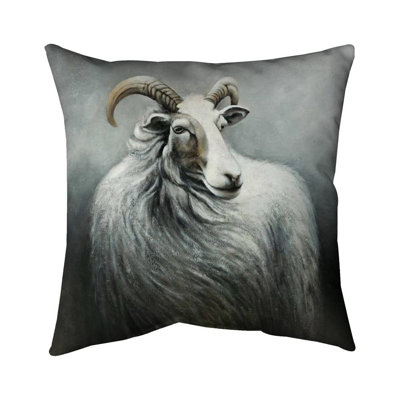 Cashmere goat - 20"x20" Throw pillow - Poly twill - Print on demand