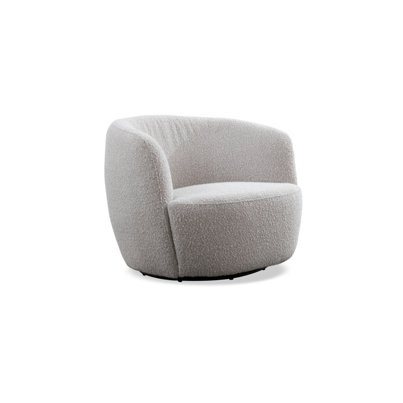 Swivel Barrel Chair Two Pack, Beige Polyester