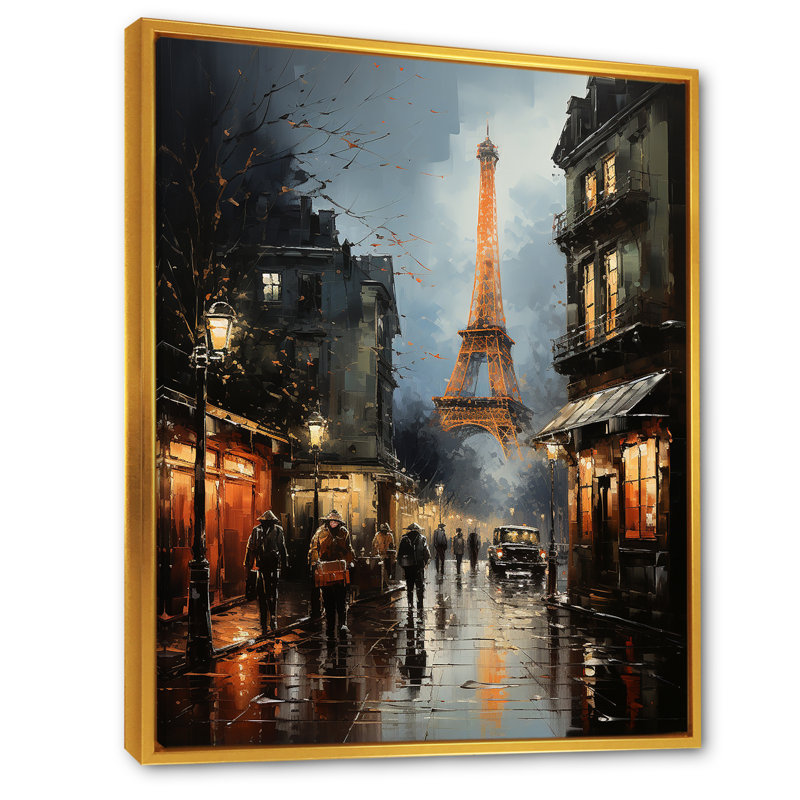 Boulevards de la Tour Eiffel, Paris I, H 20 po x l 12 po x P 1 po, Cadre flottant doré