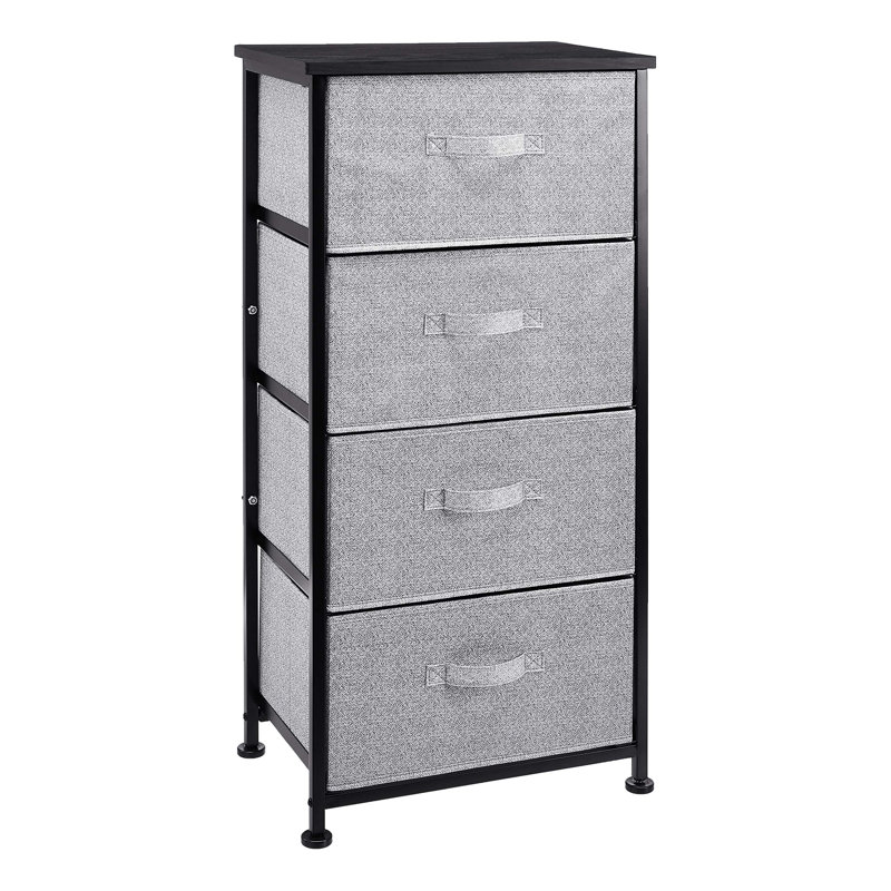 Commode 4 tiroirs l 11,81 po, Noir / gris