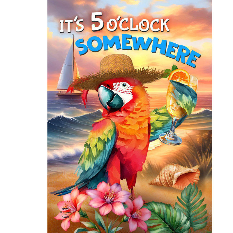 Sunset Parrot Garden Flag