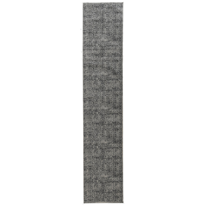 Claiborne Traditional Melange Beige and Gray Soft Low Pile Area Rug, Runner 2' x 10'