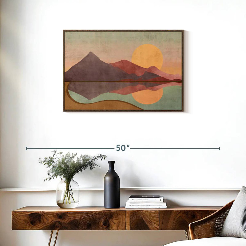Boho Sundown, 31" X 21", Floating Frame Walnut