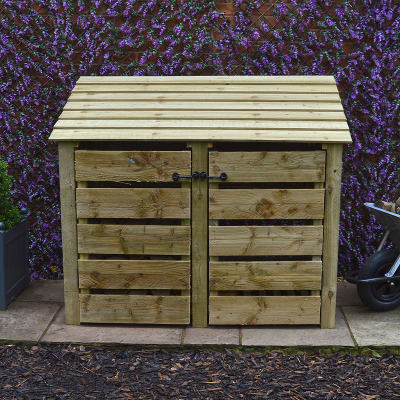 Tangier 150cm W x 80cm D Solid Wood Log Store, Light Green