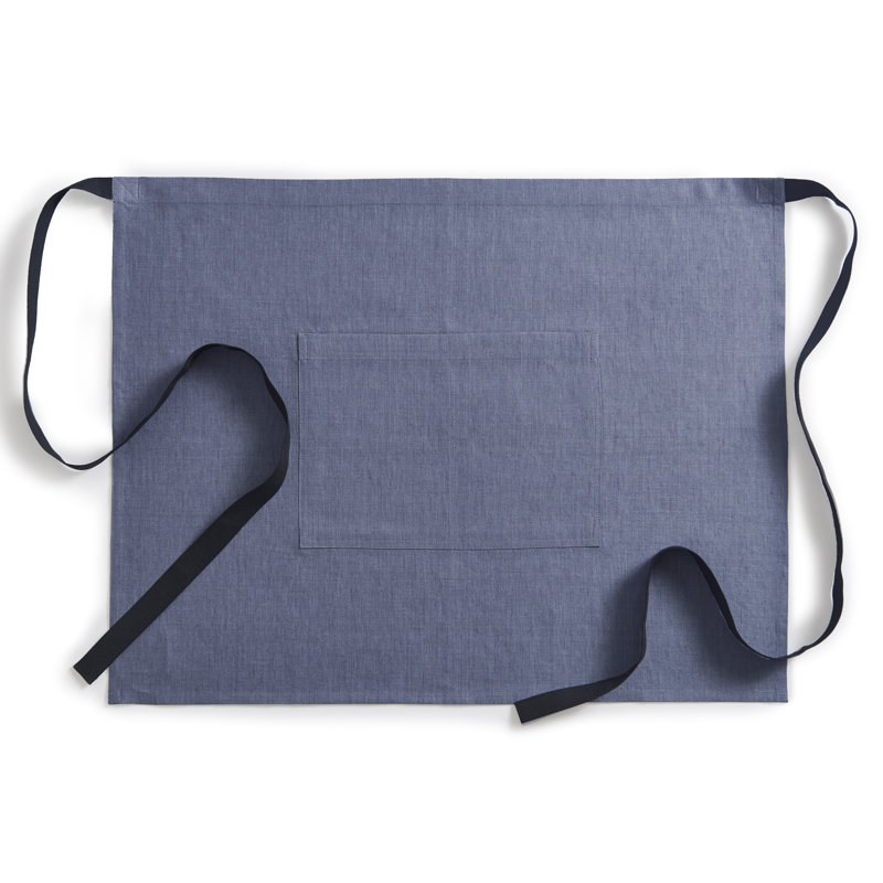 100% Pure Linen Bistro Apron, Gray