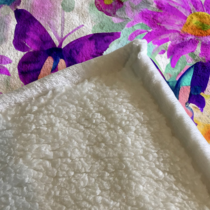 Throw Blanket, 51" W x 60" L, Animal Print/Floral/Abstract, Pink/Purple/Green