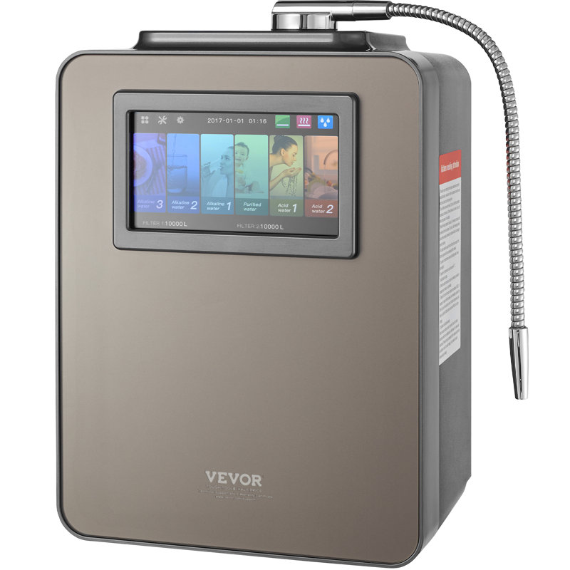Machine d'ionisation de l'eau alcaline VEVOR, purificateur d'eau à acide alcalin à pH 2,5-11,2,