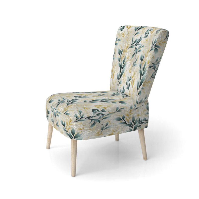 Delicate Ferns - Chaise d'appoint rembourrée bohémienne et éclectique