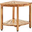 Banc de douche en coin en teck, 18,5 po de hauteur, rayon de 15,5 po, plage de douche 100% en teck