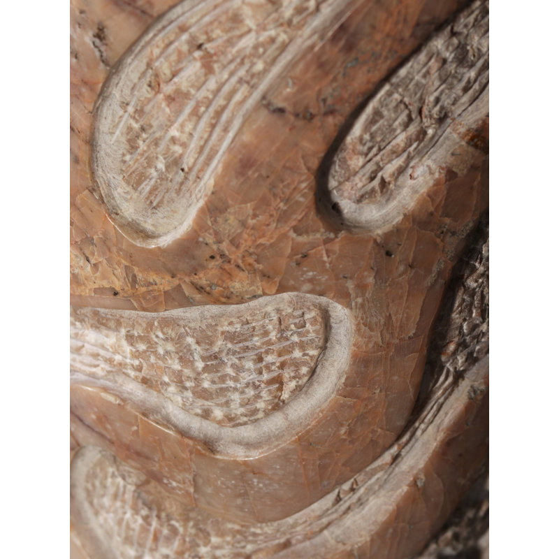 24 po totem de pierre sculpté à la main 24 po Prithvi dans des tons de terre - Sculpture organique moderne pour le salon ou le jardin