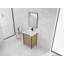 Meuble-lavabo autoportant 24 po avec lavabo en résine et 2 portes d'armoire à fermeture en douceur (emballage KD)
