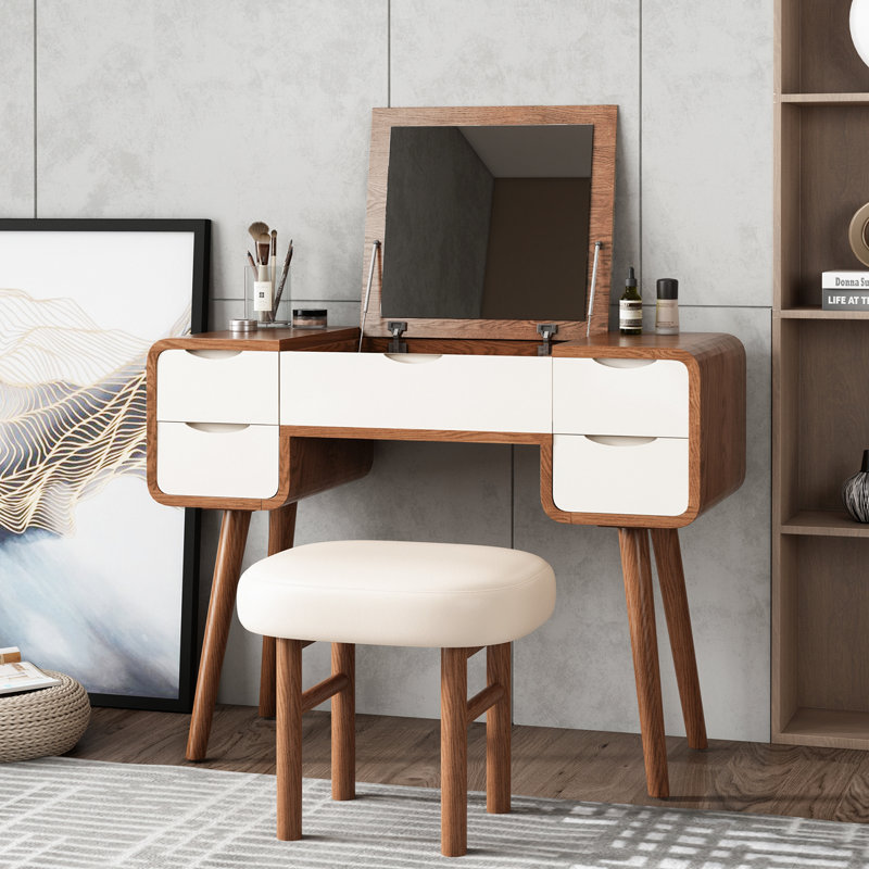 Ensemble de coiffeuse à maquillage, Beige