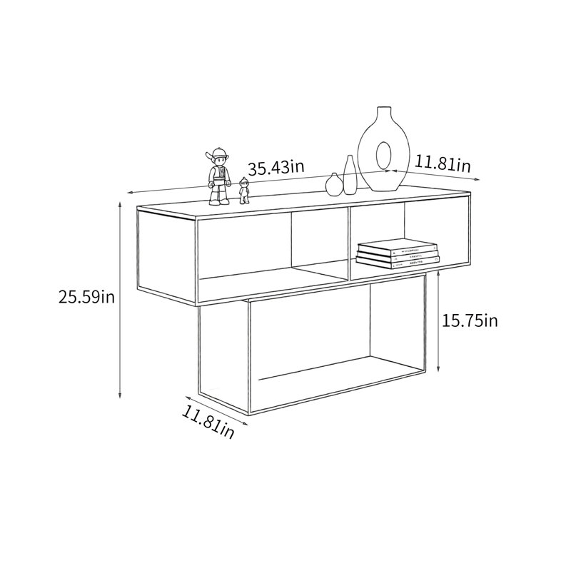 Console Eco Blue, H 25,59 po x l 35,43 po x P 11,81 po