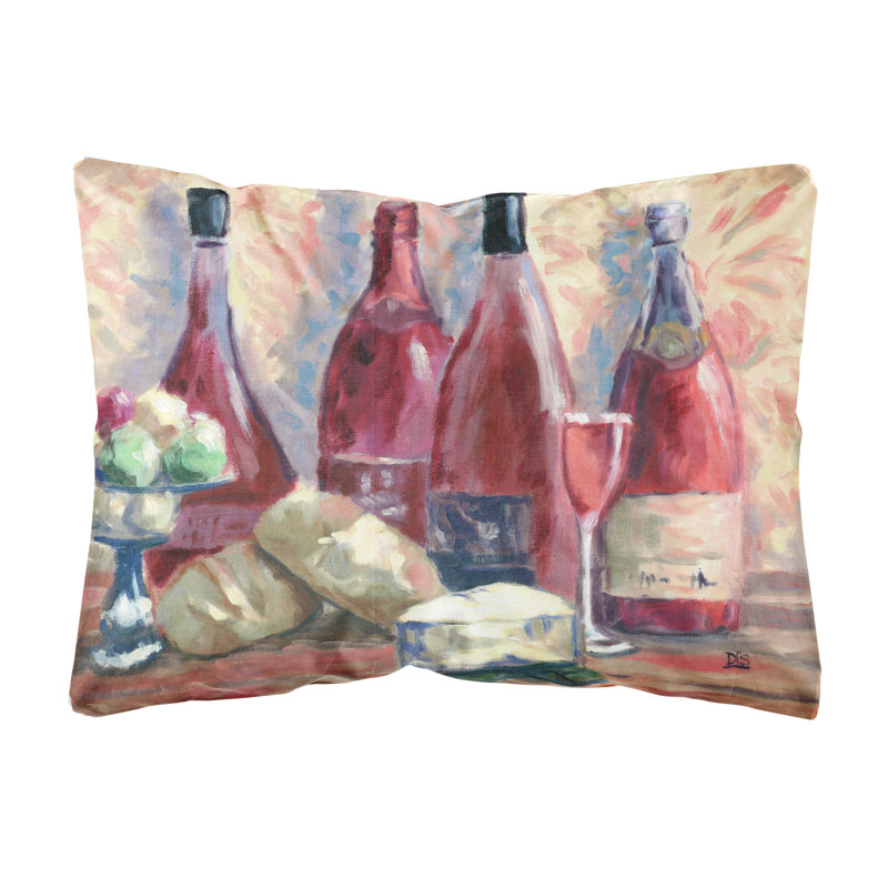 Coussin décoratif intérieur/extérieur en tissu vin et fromage par david smith 