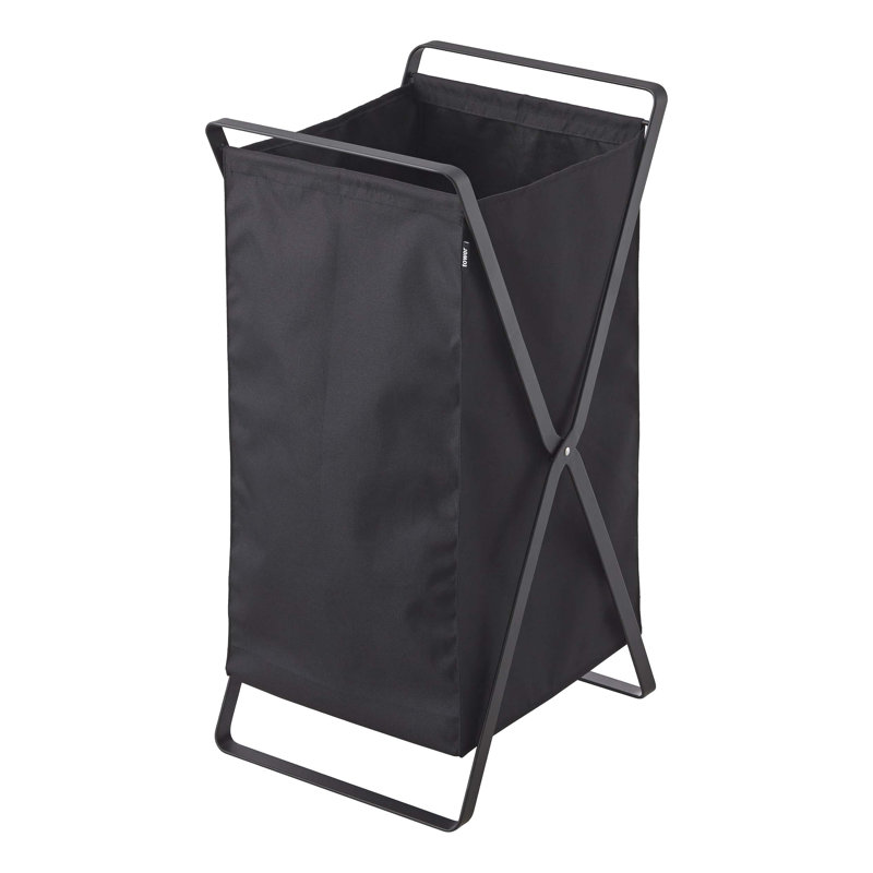 Black Collapsible Laundry Hamper with Durable Frame
