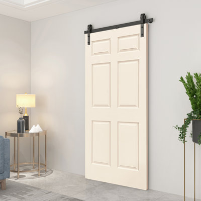Paneled MDF Composite Bifold Barn Door with Installation Hardware Kit