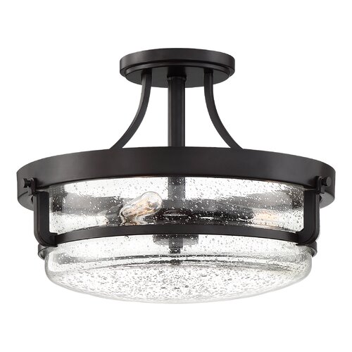 Quoizel Outpost Glass Semi Flush Mount & Reviews | Wayfair