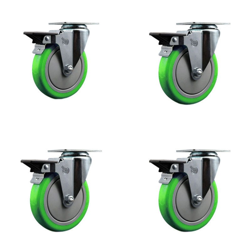 Ensemble de roulettes 5 pouces vert