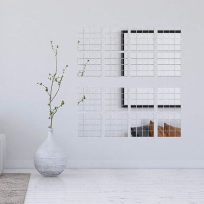 Mini-miroirs carrés en acrylique pour artisanat, 25 pièces