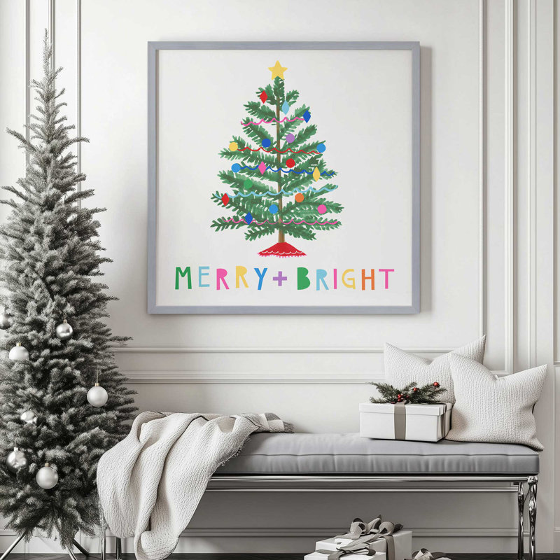Merry Bright, H 13,75 po x l 13,75 po, Cadre simple en zinc patiné, bois massif