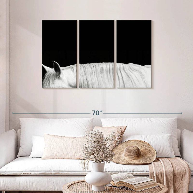Brampt blanc sur noir II, H 24 po x l 38 po