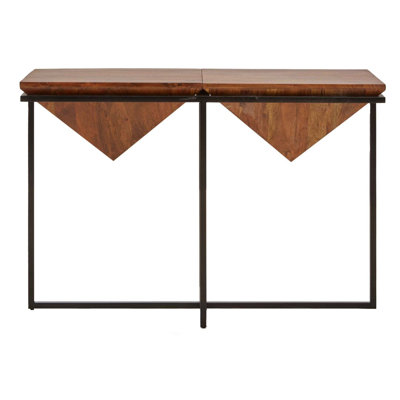 115cm Solid Wood Top Console Table