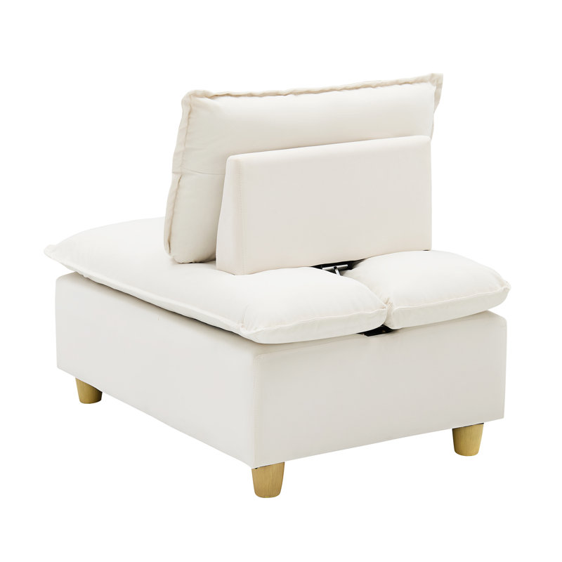 Chaise rembourrée simple, Beige