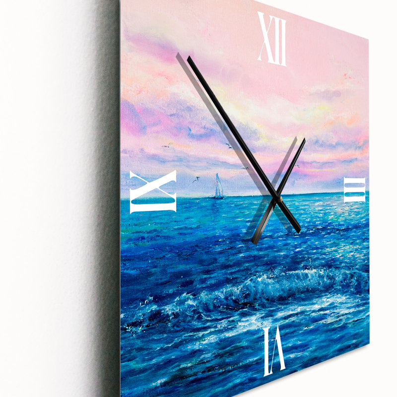 Horloge murale Morning Light on the Ocean Waves II, Petit