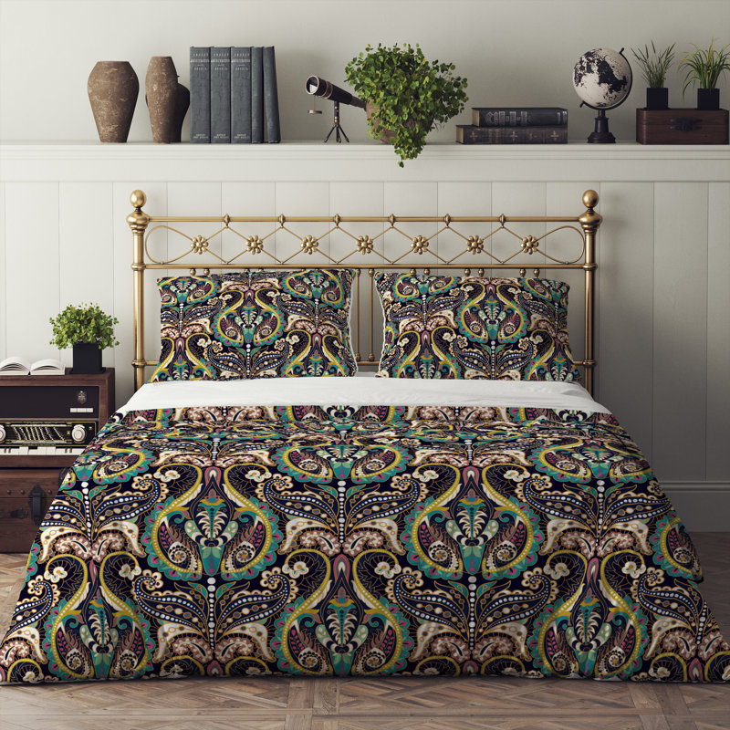 Paisley Duvet Cover, King Duvet Cover + 2 King Shams