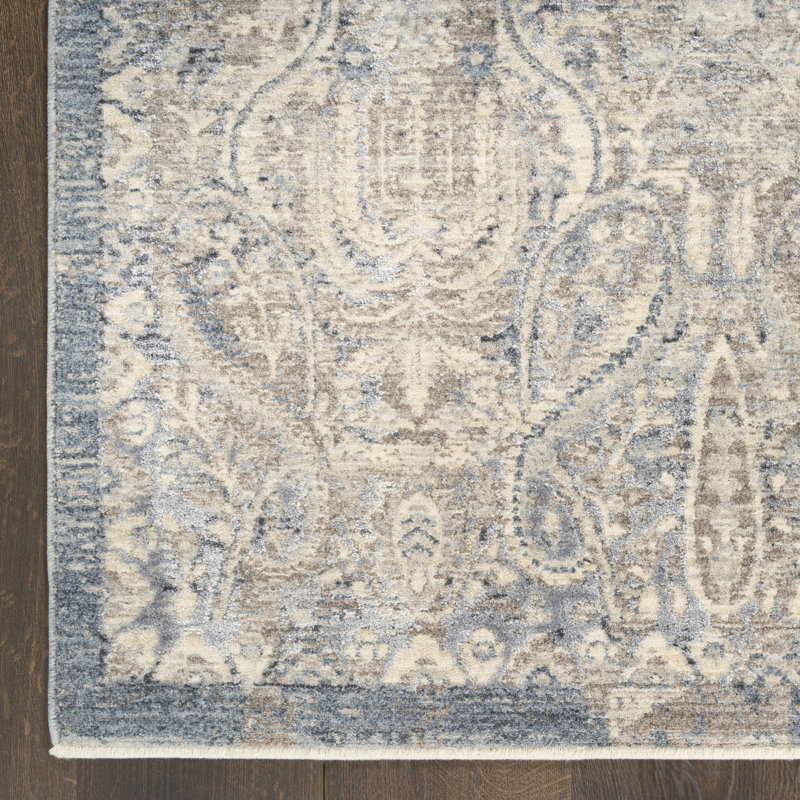 Altair 9' x 12' Grey Blue Vintage Indoor Rug, Rectangle 9'" x 12'