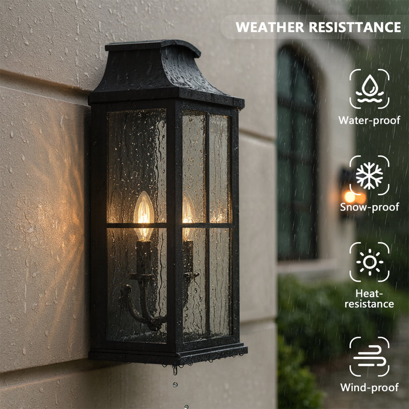 Outdoor Lantern Wall Light, 20" H x 8" W x 2" D