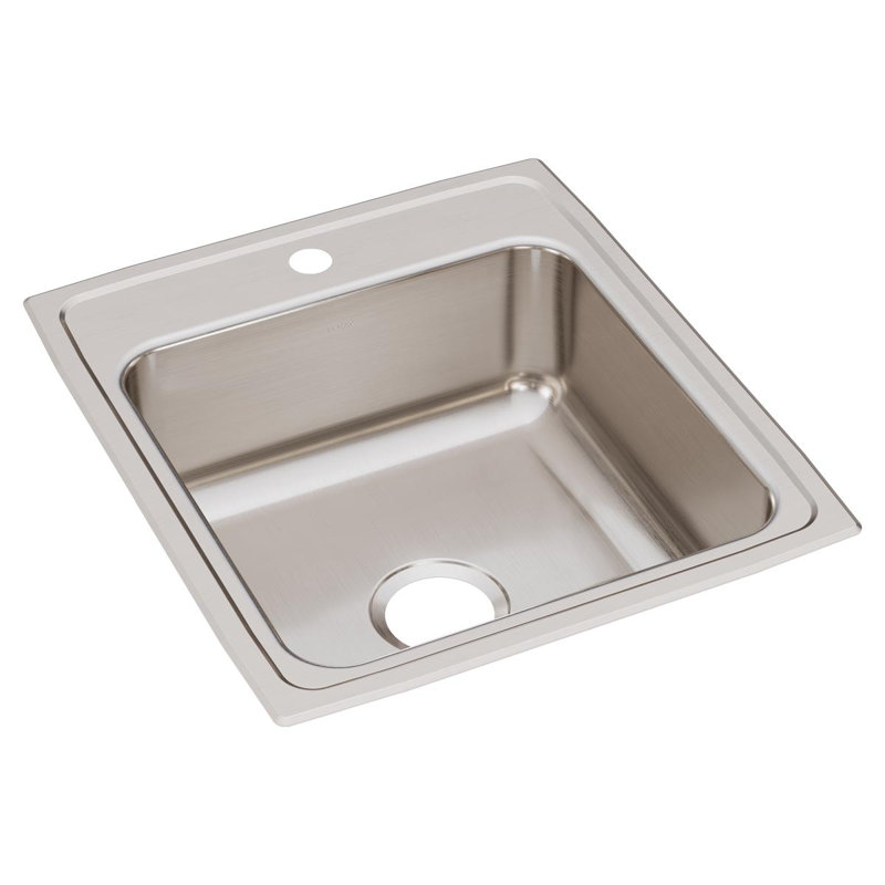 Évier de cuisine à montage sur plan L 19,5 po x l 22 po Lustertone, 1 trou