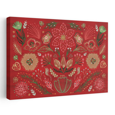 Holiday Lore I contemporain floral doré crème Christma