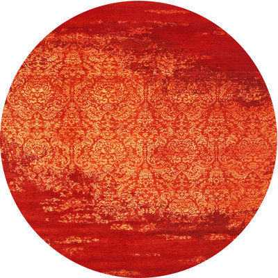 Tapis contemporain rouge / jaune Rosa