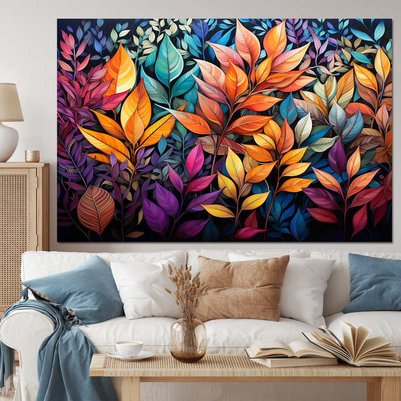 Décoration murale multicolore vibrante - Abstract Botanicals