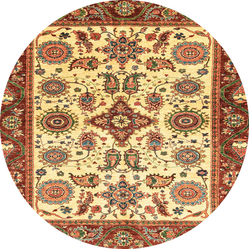 Abstract Indoor Rug, Round 5'