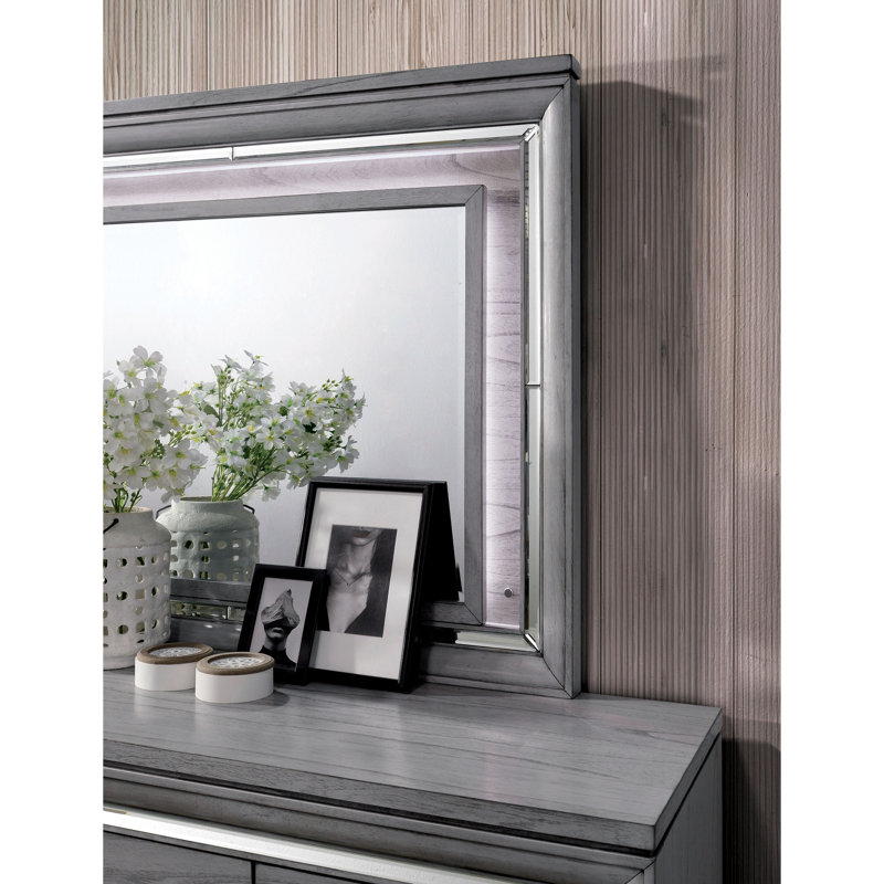 Commode combinée 10 tiroirs avec miroir Meaghann