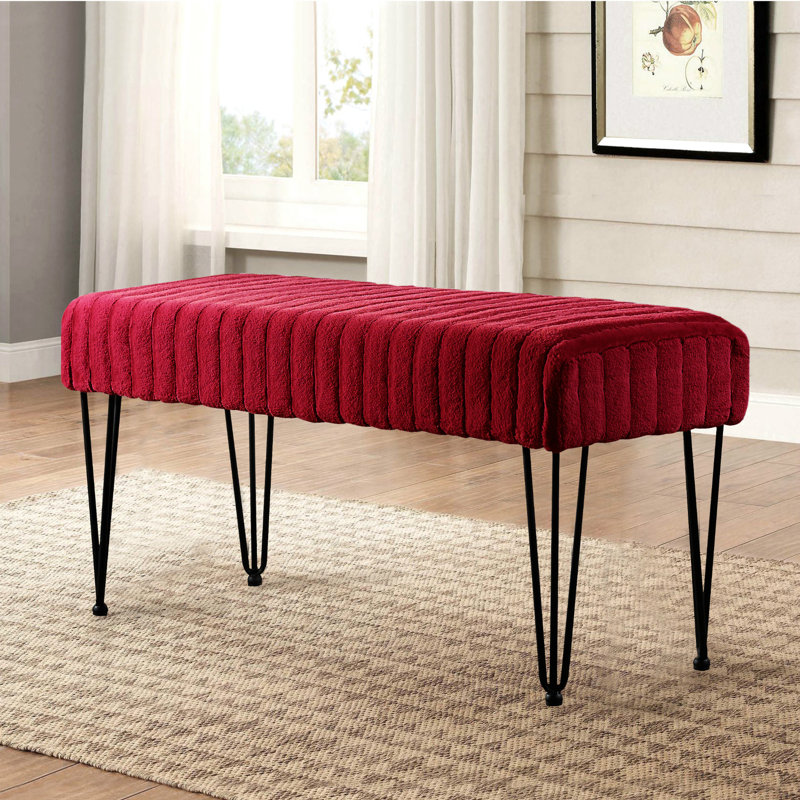 Dugan Upholstered Ottoman, Jester Red 