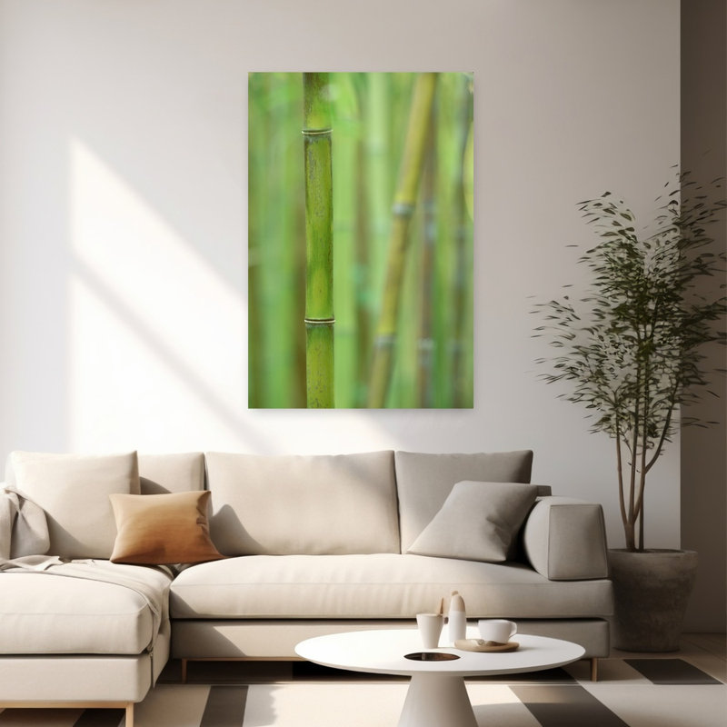 «Bamboo IV Peaceful Serene Abstract Bamboo Forest Nature Art», H 60 po x l 40 po