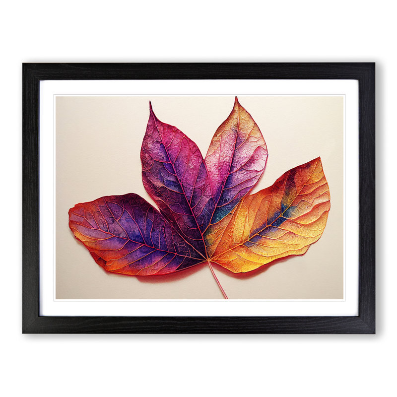 Watercolour Plant Leaf Vol.1 - Framed Print, 46cm H x 64cm W x 2cm D, Black