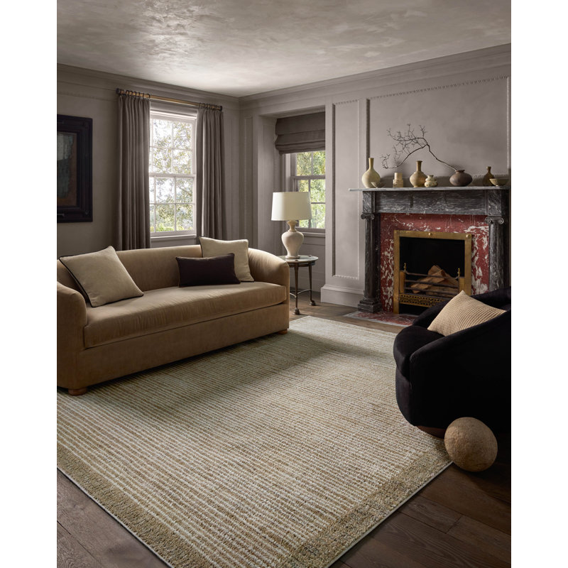 Jeremiah Brent x Loloi Bleecker Sand / Charcoal Area Rug, Rectangle 9'2" x 13'